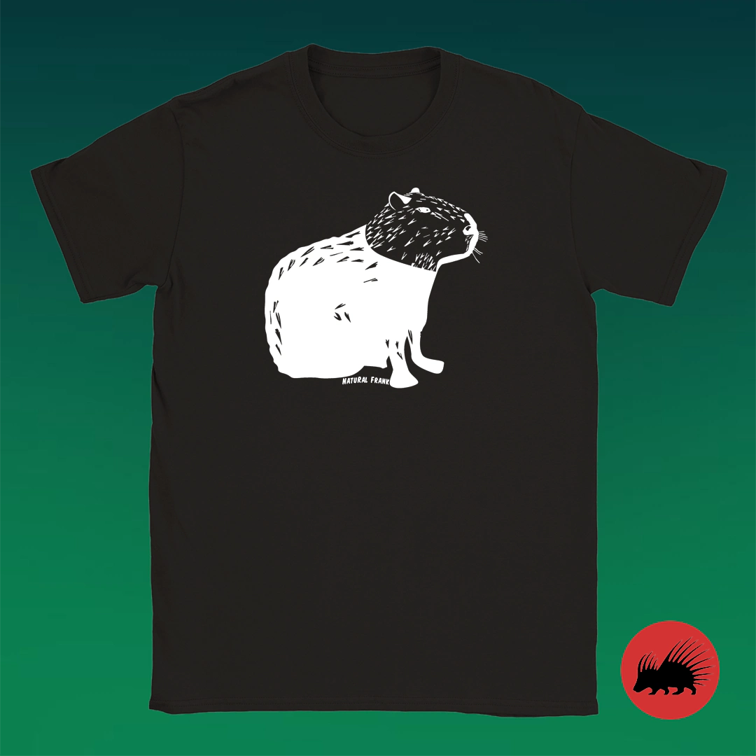 Camiseta de Algodón Capibara de Chill - Natural Frank color Negra